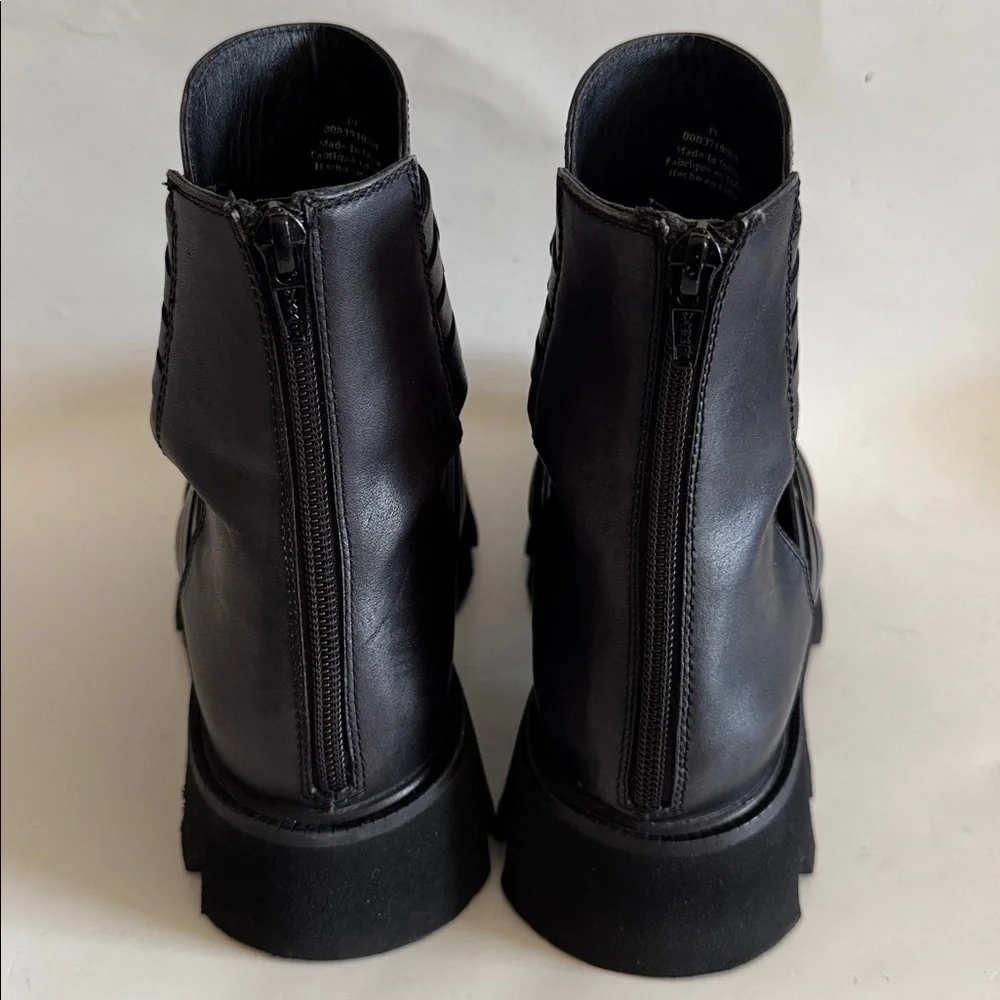 Free People Womens Black Hydra Huarache Lugged Cutout Punk Grunge Boots sz 39 EU